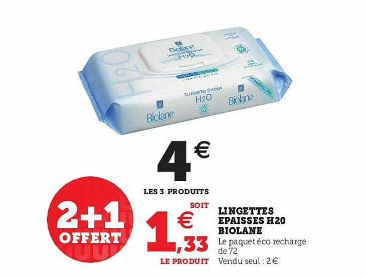 lingettes épaisses h20 biolane