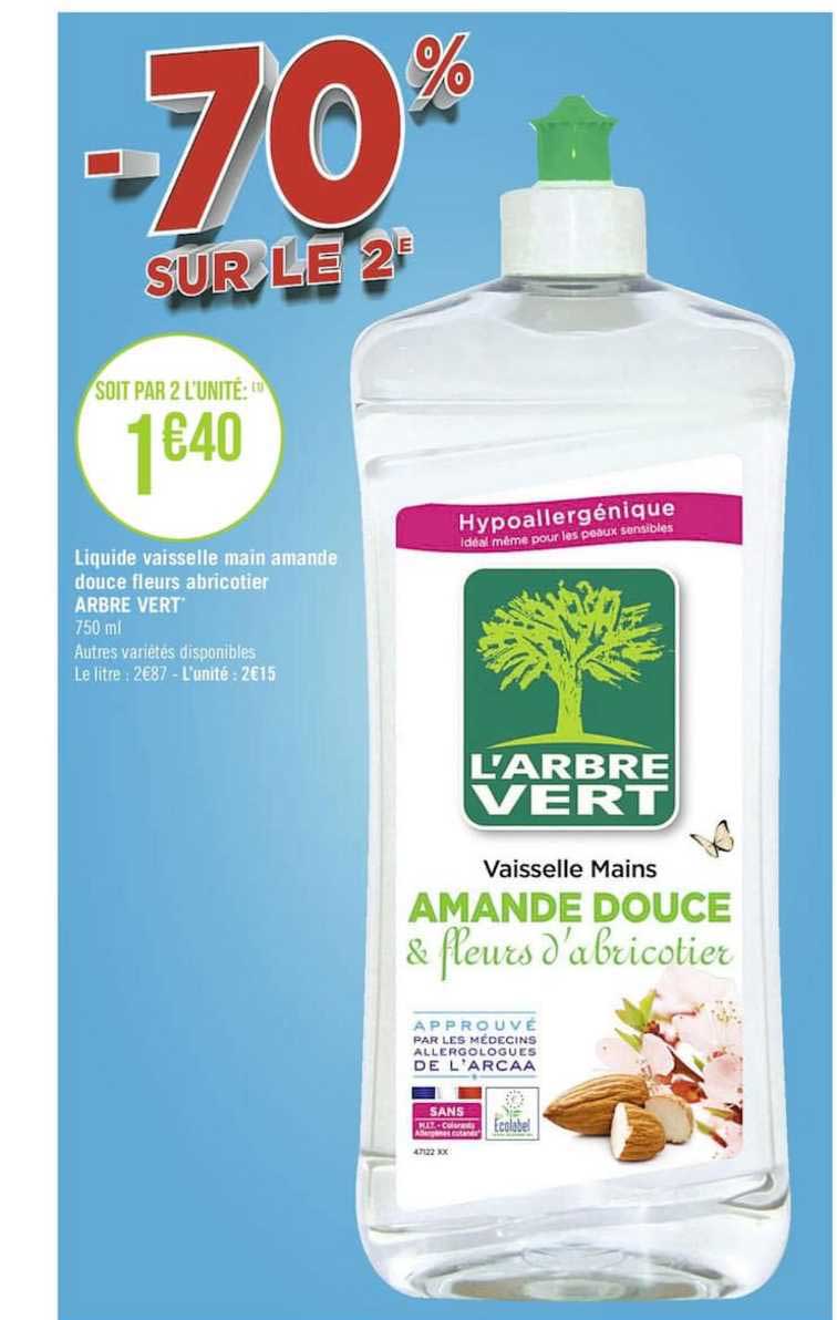 Liquide Vaisselle Main Amande Douce Fleurs Abricotier Arbre Vert