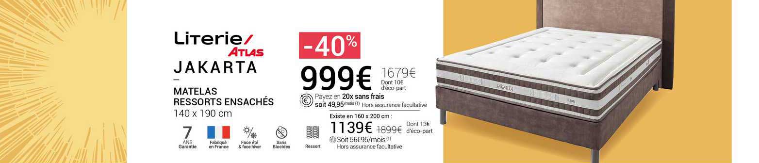 literie atlas jakarta matelas ressorts ensachés