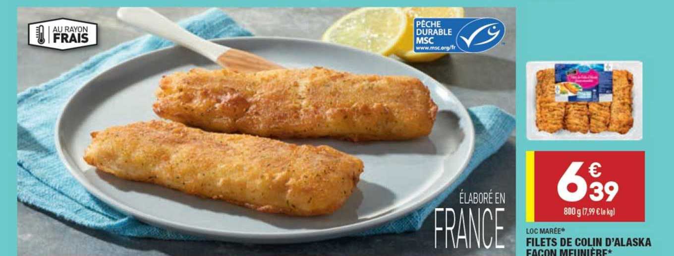 loc marée filets de colin d'alaska façon meunière