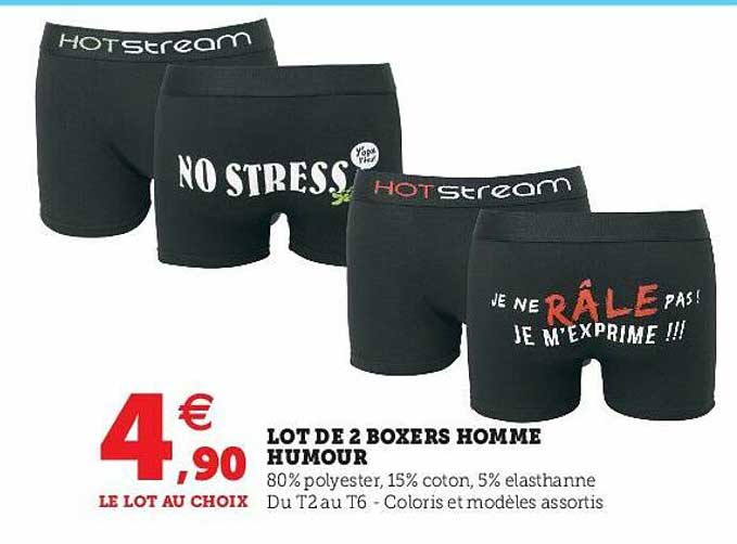 lot de 2 boxers homme humour