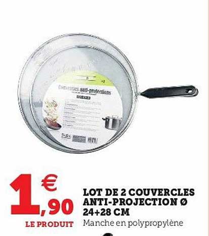 lot de 2 couvercles anti-projection ø 24+28 cm