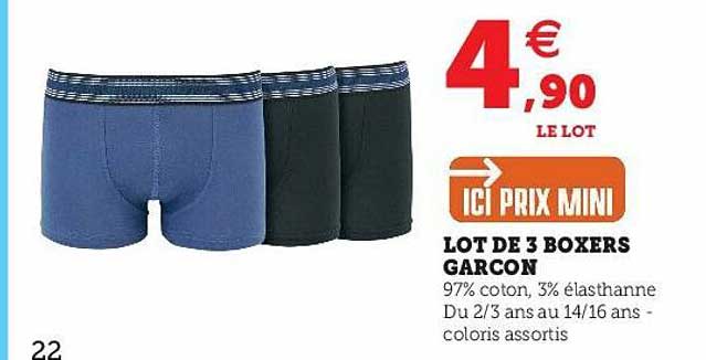 Lot De 3 Boxers Garçon