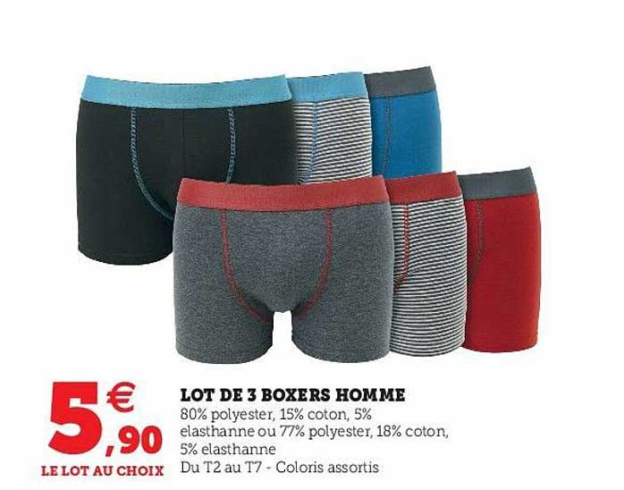 Lot De 3 Boxers Homme