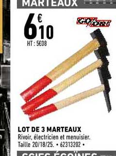 lot de 3 marteaux go on!