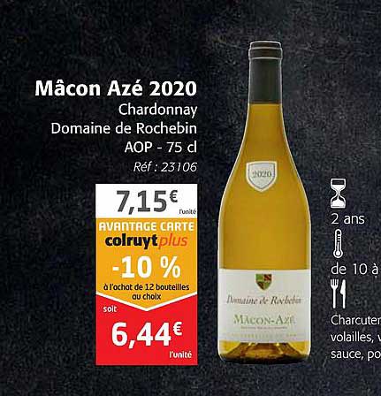 mâcon azé 2020 chardonnay domaine de rochebin aop