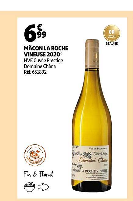 mâcon la roche vineuse 2020 hve cuvée prestige domaine chêne