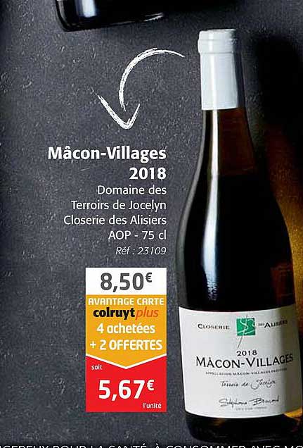 mâcon-villages 2018 domaine des terroirs de jocelyn closerie des alisiers aop