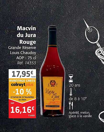 macvin du jura rouge grande réserve louis chaudoy aop