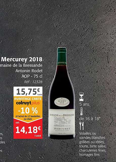 mercurey 2018 domaine de la bressande antonin rodet