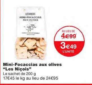 mini-focaccias aux olives "les niçois"