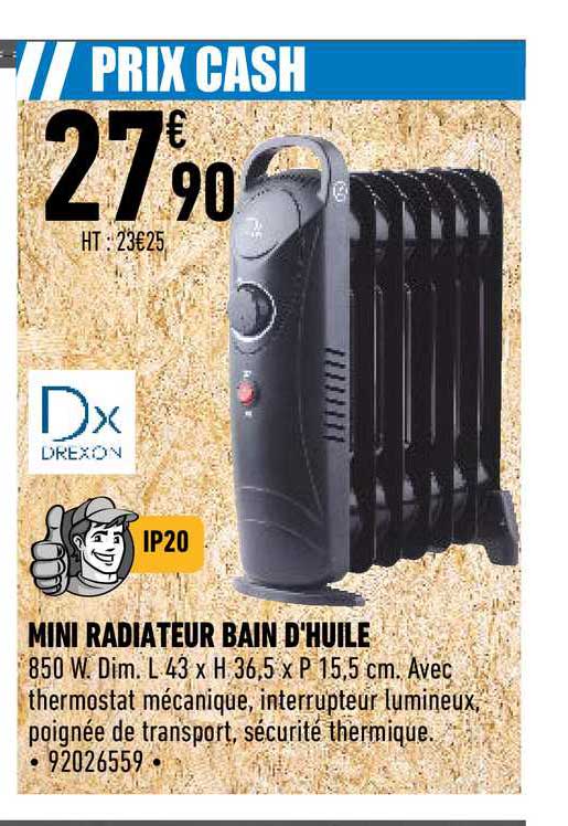 mini radiateur bain d'huile drexon