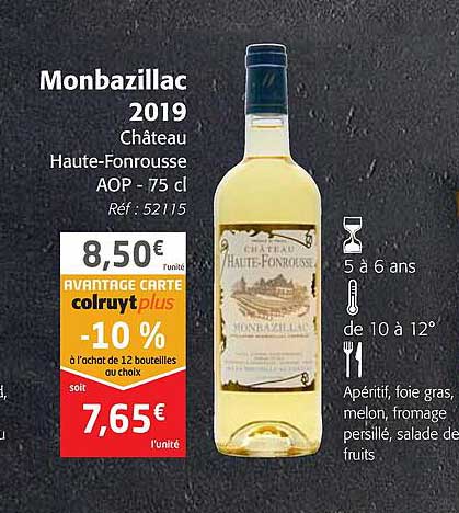 monbazillac 2019 château haute-fonrousse aop