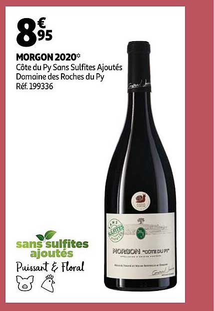 morgon 2020 côte du py sans sulfites ajoutés domaine des roches du py