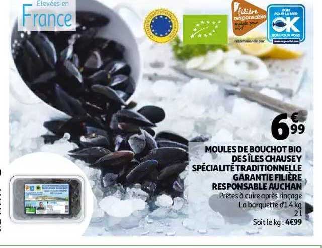 moules de bouchot bio des îles chausey spécialité traditionnelle garantie filière responsable auchan