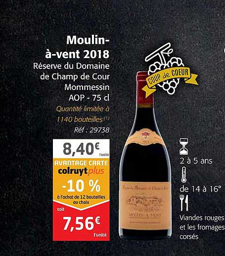 moulin-à-vent 2018 réserve du domaine de champ de cour mommessin aop