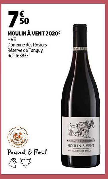 Moulin à Vent 2020 Hve Domaines Des Rosiers Réserve De Tanguy