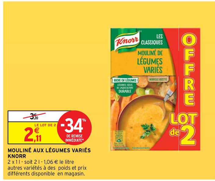 mouliné aux légumes variés knorr