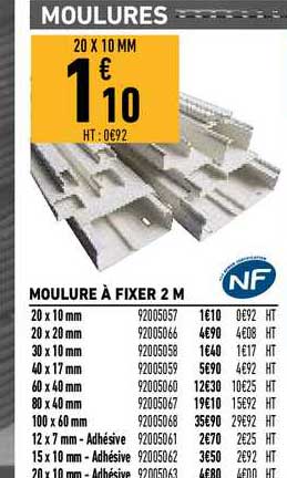 moulure à fixer 2 m nf