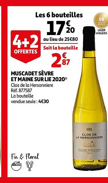 muscadet sèvre et maine sur lie 2020 clos de la hersonnière