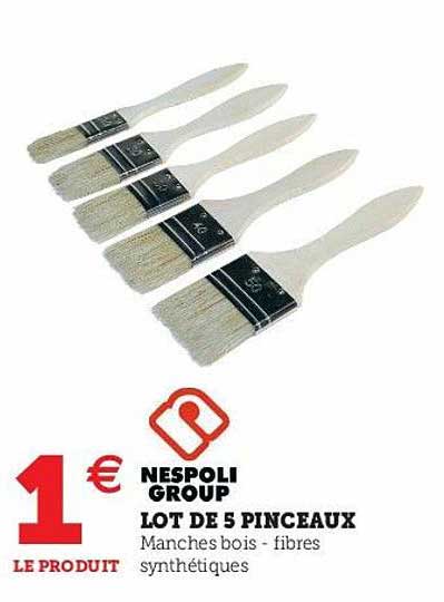 nespoli group lot de 5 pinceaux