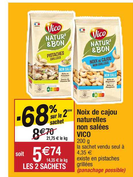 noix de cajou naturelles non salées vico