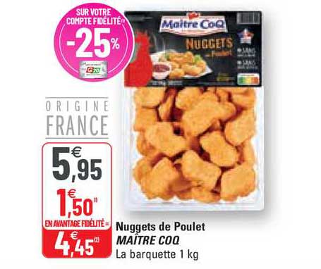 nuggets de poulet maître coq
