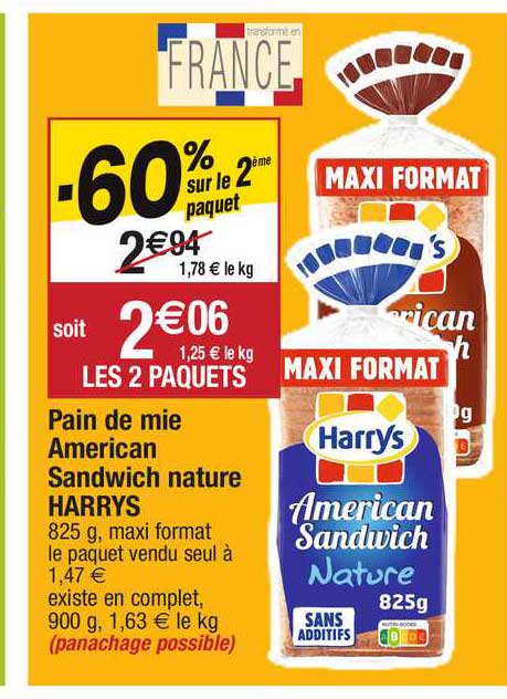 pain de mie american sandwich nature harrys