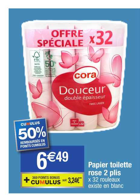 papier toilette rose 2 plis