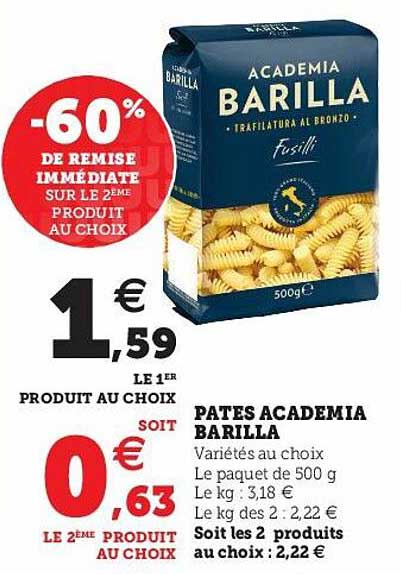 pâtes academia barilla