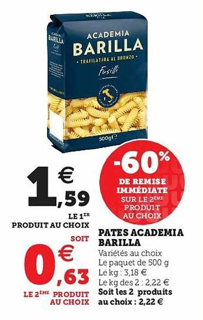 pâtes academia barilla
