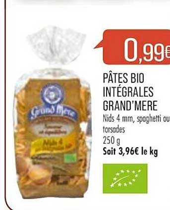 Pâtes Bio Intégrales Grand'mère