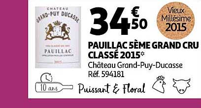 Pauillac 5ème Grand Cru Classé 2015 Château Grand-puy-ducasse