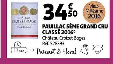 pauillac 5ème grand cru classé 2016 château croizet bages