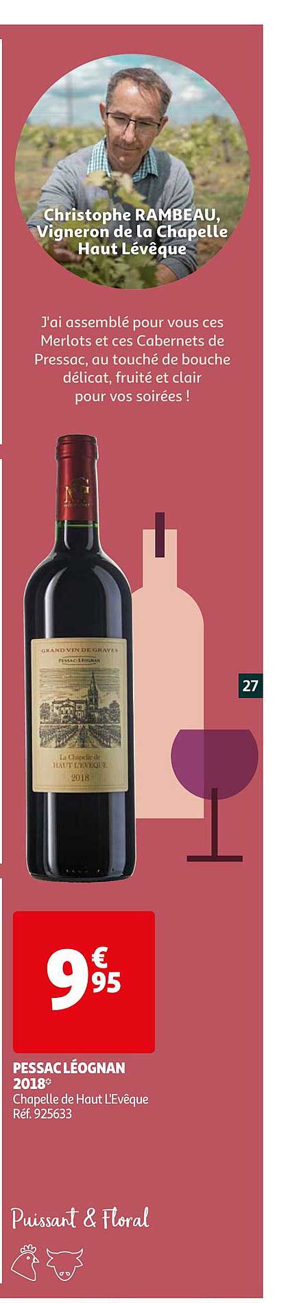 pessac léognan 2018 chapelle de haut l'évêque