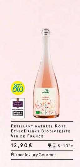 pétillant naturel rosé ethicdrinks biodiversité vin de france