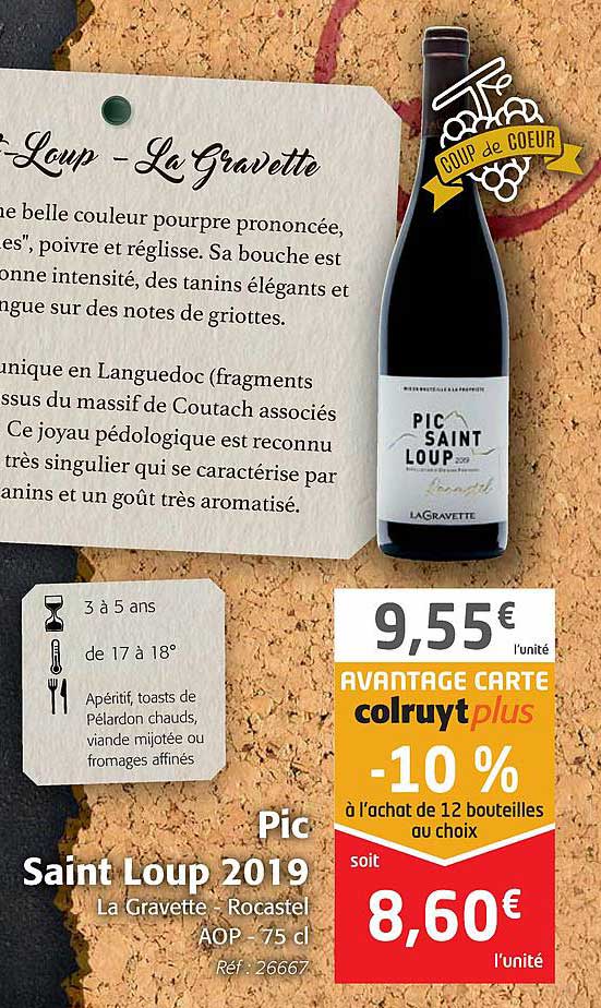 pic saint loup 2019 la gravette - rocastel aop