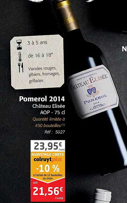 Pomerol 2014 Château élisée Aop