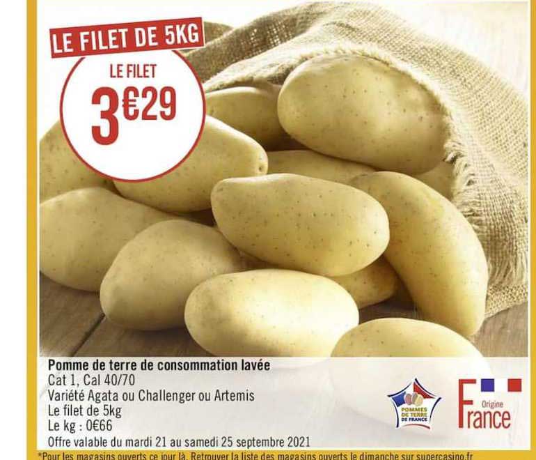 Pomme De Terre De Consommation Lavée