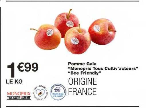 pomme gala "monoprix tous cultiv'acteurs"  "bee friendly"