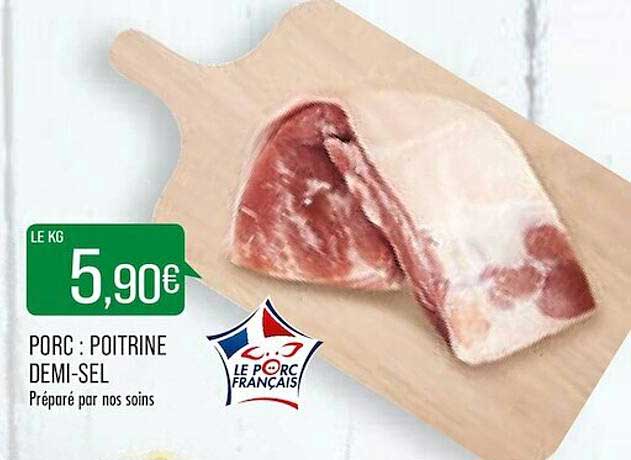 porc : poitrine demi-sel