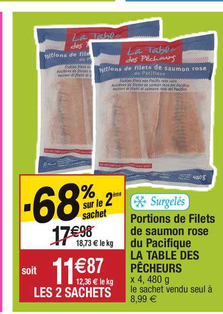 portions de filets de saumon rose du pacifique la table des pêcheurs