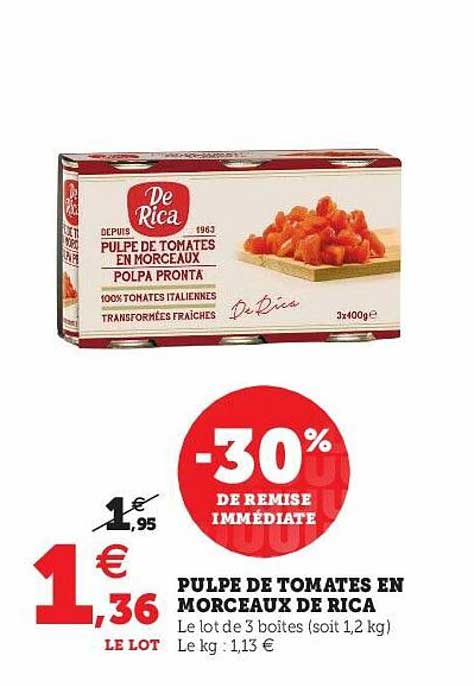 pulpe de tomates en morceaux de rica