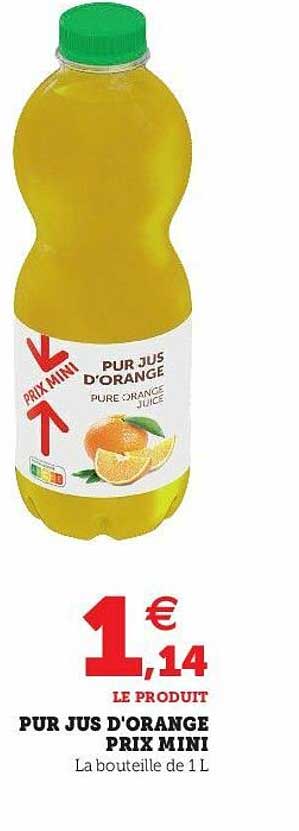 pur jus d'orange prix mini