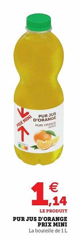pur jus d'orange prix mini