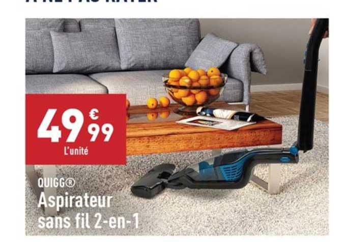 Quigg Aspirateur Sans Fil 2-en-1