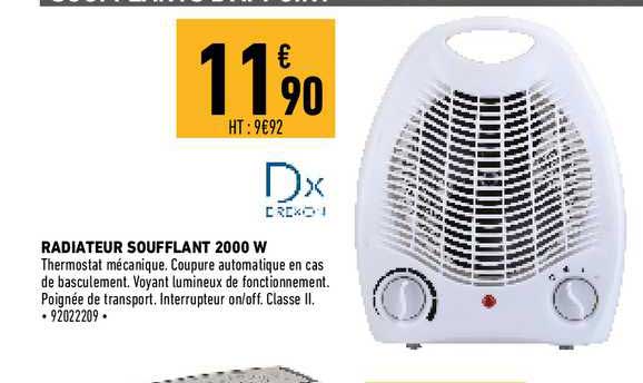 radiateur soufflant 2000 w drexon