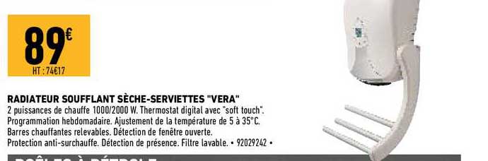 radiateur soufflant sèche-serviettes "vera"