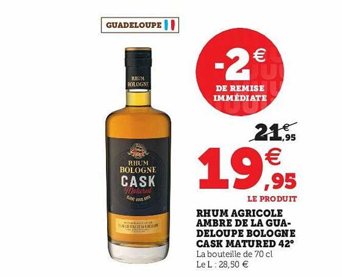 rhum agricole ambre de la guadeloupe bologne cask matured 42°