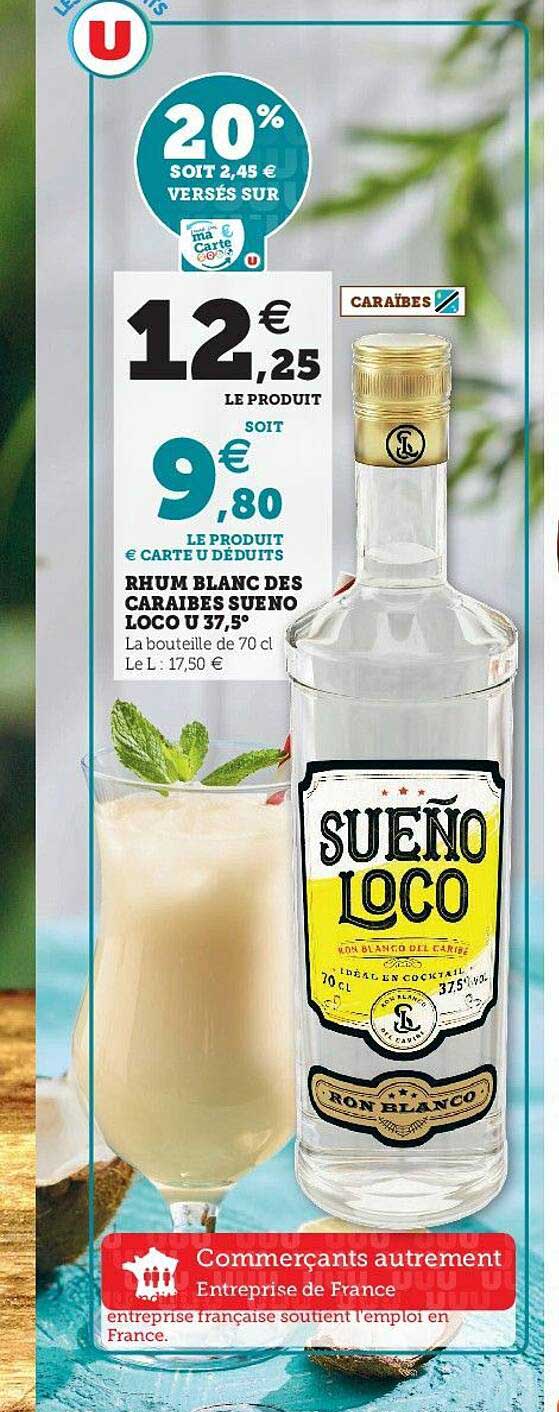 rhum blanc des caraïbes sueno loco u 37.5°